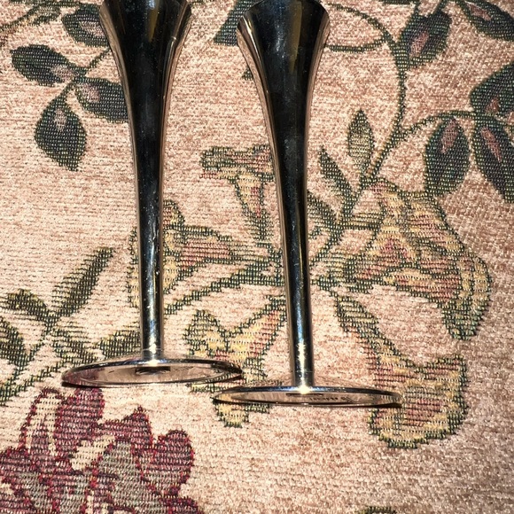 1960s Vintage Silver Solingen Germany Candlesticks Candle Holders 5" MCM Set - Picture 4 of 10